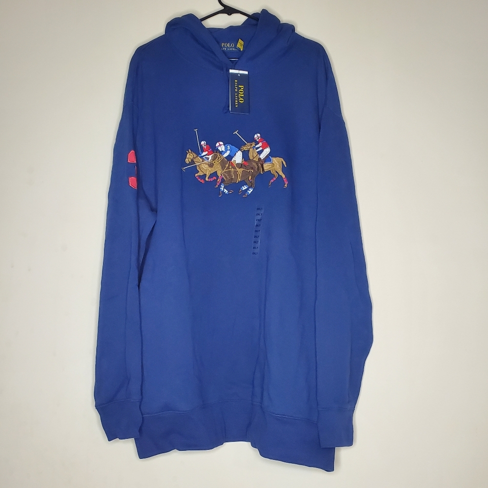 NWT Blue Polo Ralph Lauren Hoodie 2XLT